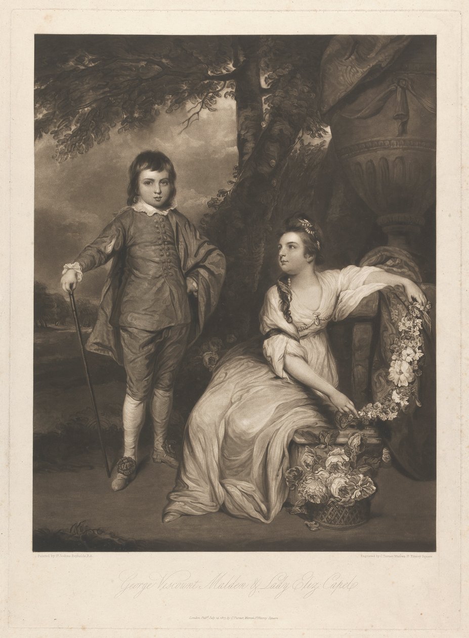 George wicehrabia Malden i Lady Elżbieta Capel autorstwa Charles Turner