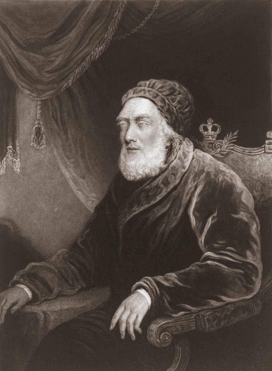 Król Jerzy III w starszym wieku. Portret. (wydrukować) autorstwa Charles Turner