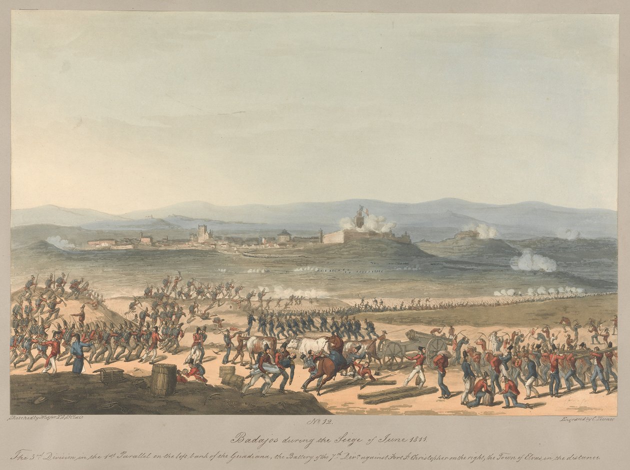 Nr 12 Badajos podczas oblężenia w czerwcu 1811 roku autorstwa Charles Turner