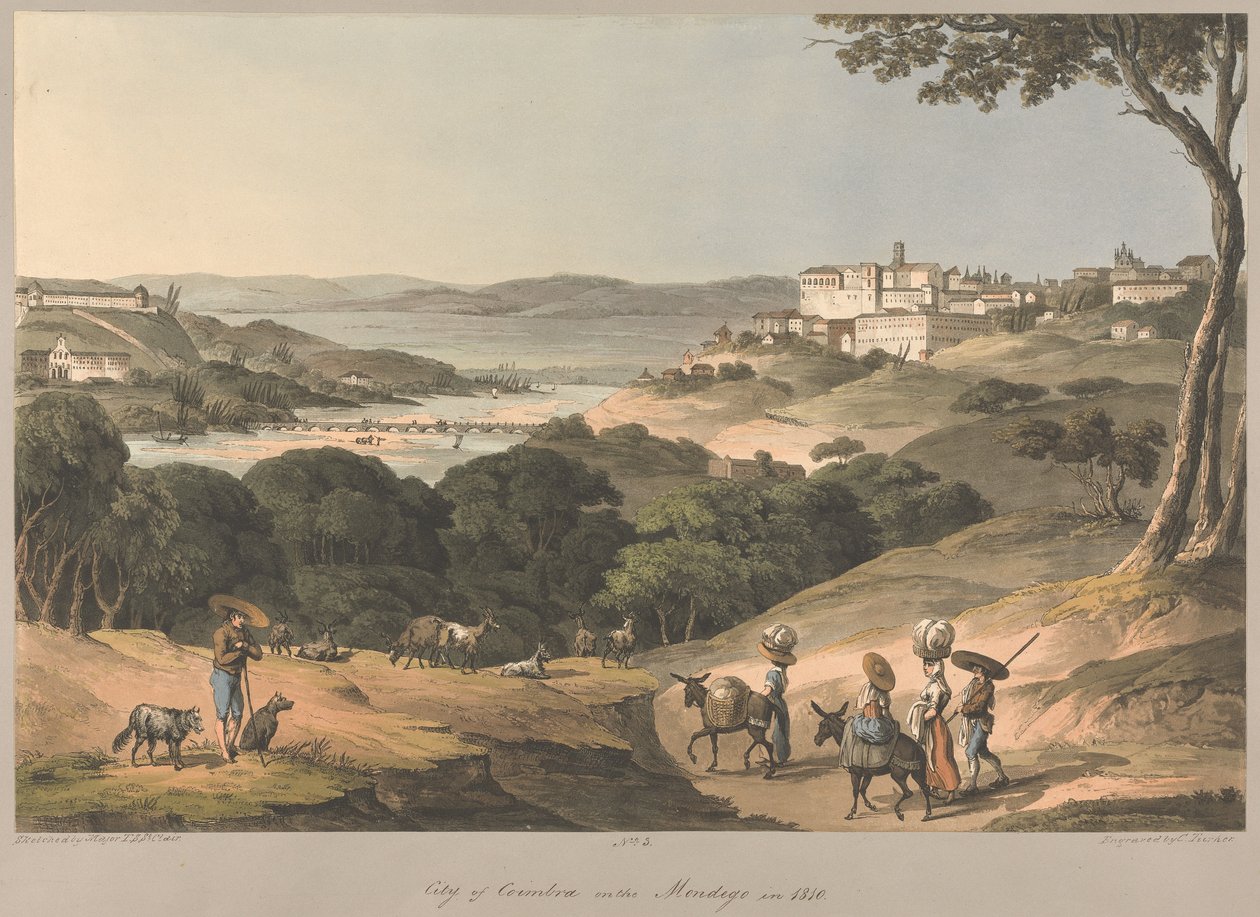 Nr 3  Miasto Coimbra nad rzeką Mondego w 1810 roku autorstwa Charles Turner