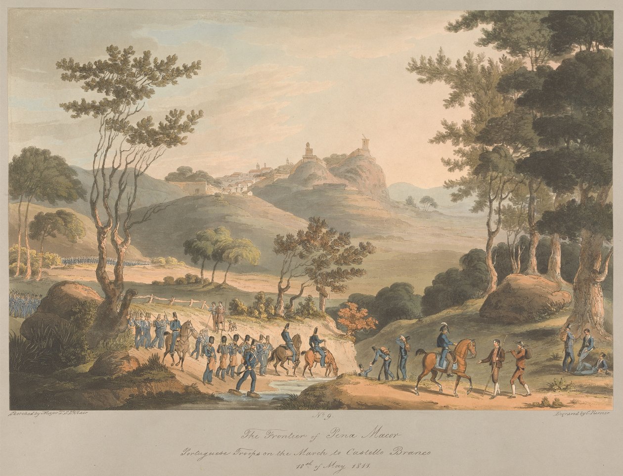 Nr 9. Pogranicze Piny Macor. Oddziały portugalskie w marszu do Costello Branco, 18 maja 1811 r. autorstwa Charles Turner