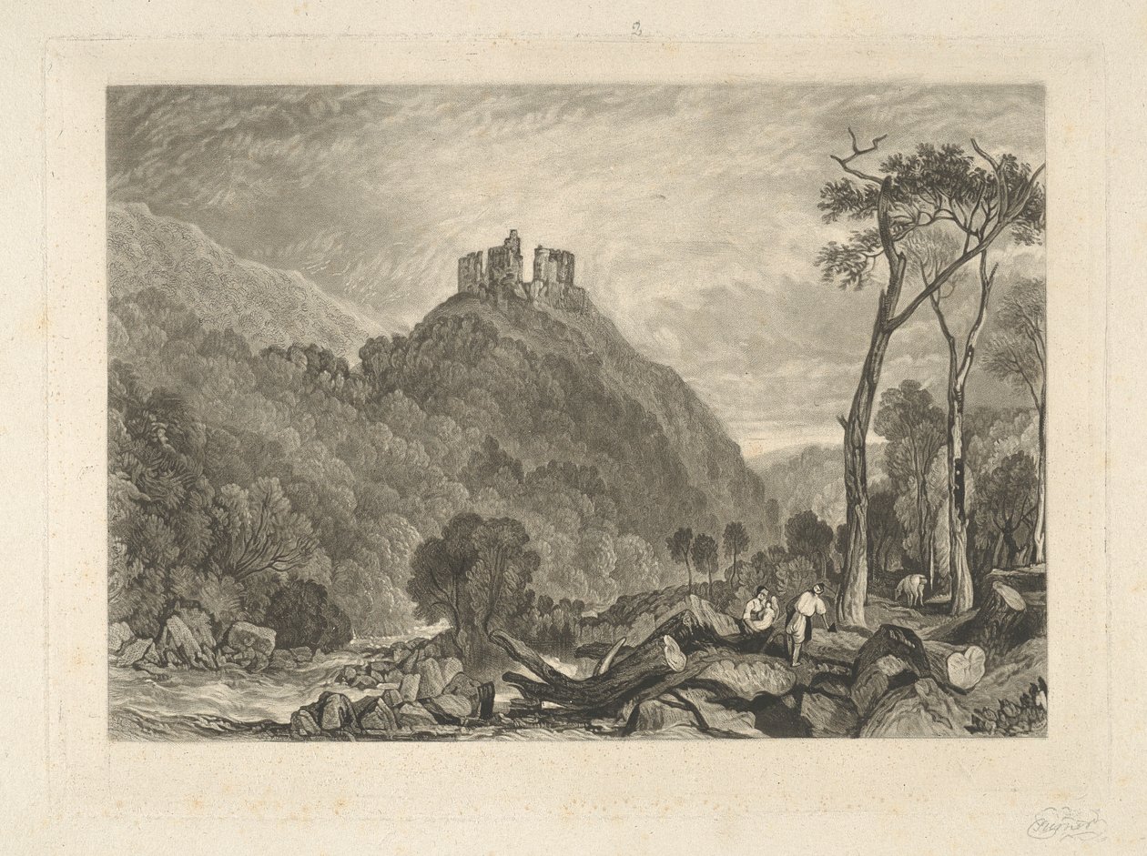 Zamek Okehampton nad rzeką Okehampton autorstwa Charles Turner