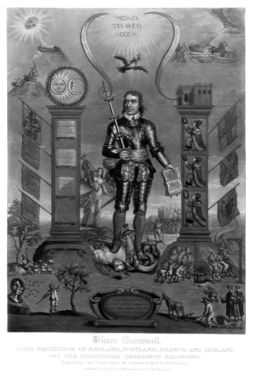 Oliver Cromwell, angielski żołnierz i mąż stanu, 1816. autorstwa Charles Turner