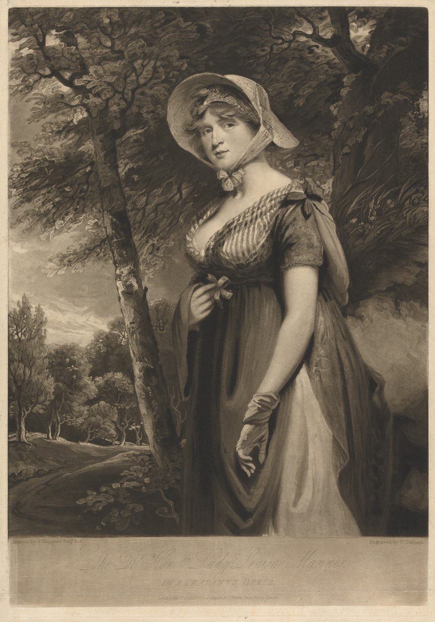 Wysoko Szanowna Lady Louisa Manners w stroju chłopskim autorstwa Charles Turner