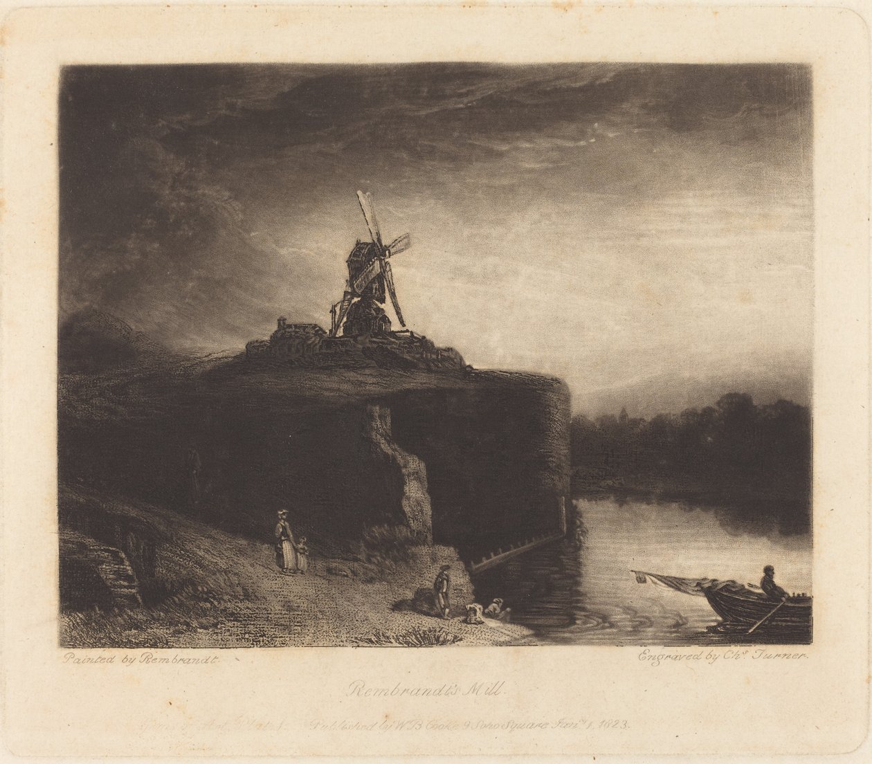 Młyn autorstwa Charles Turner after Rembrandt van Rijn