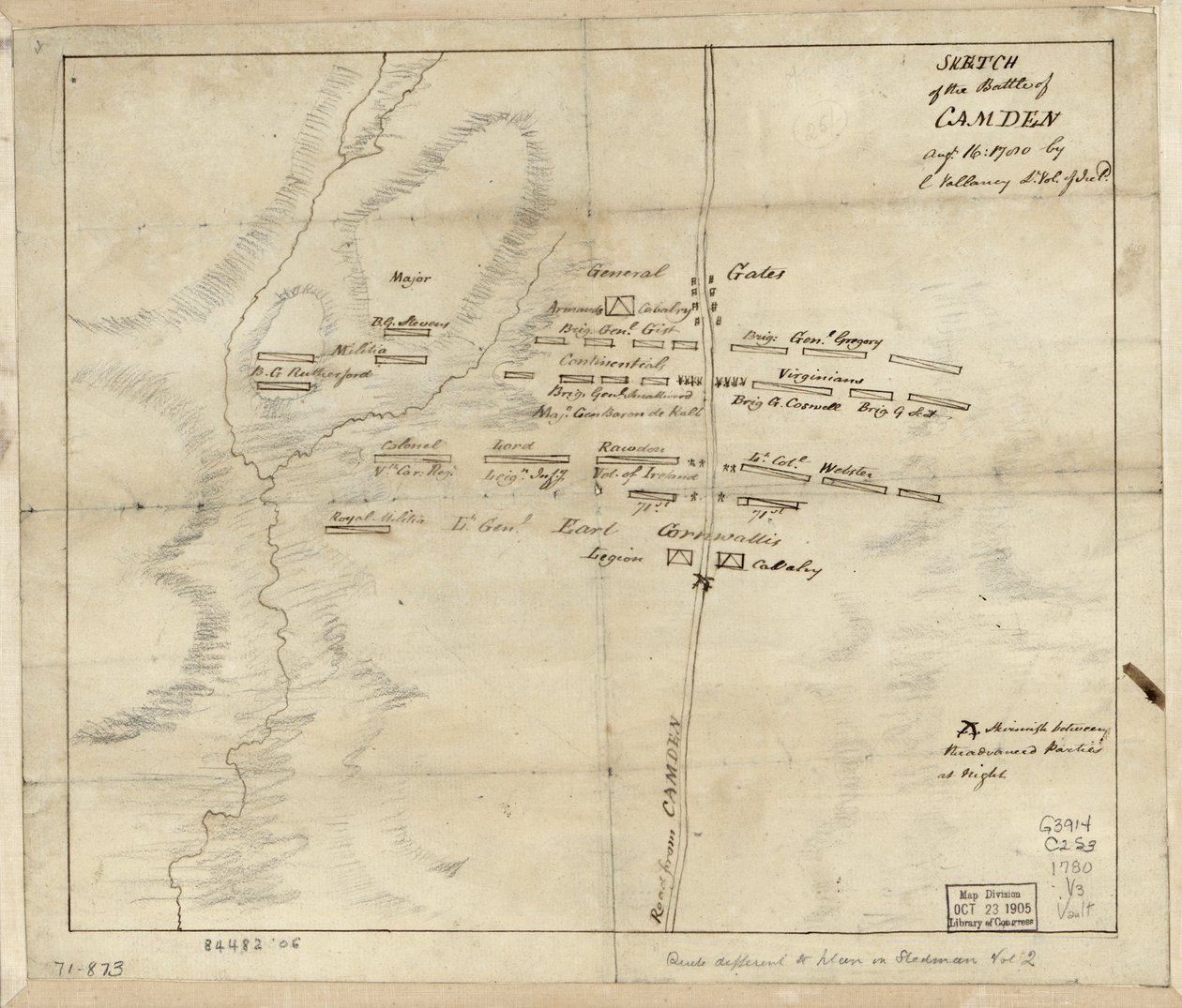 Bitwa pod Camden, sierpień. 16 autorstwa Charles Vallancey