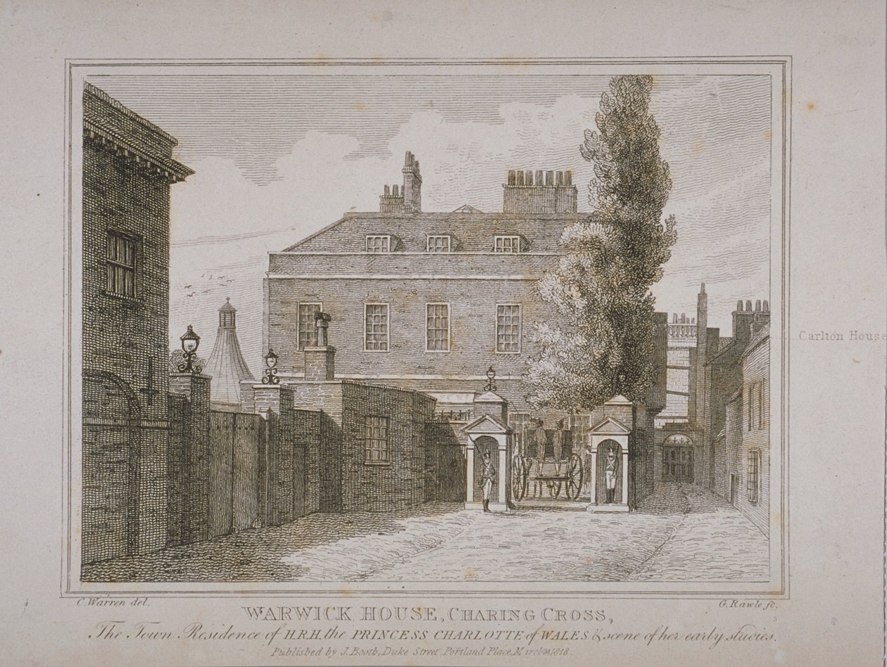 Widok Warwick House, rytowany przez Samuela Rawle (1771-1860) i opublikowany przez Johna Bootha (1794-1855) 1818 autorstwa Charles Warren
