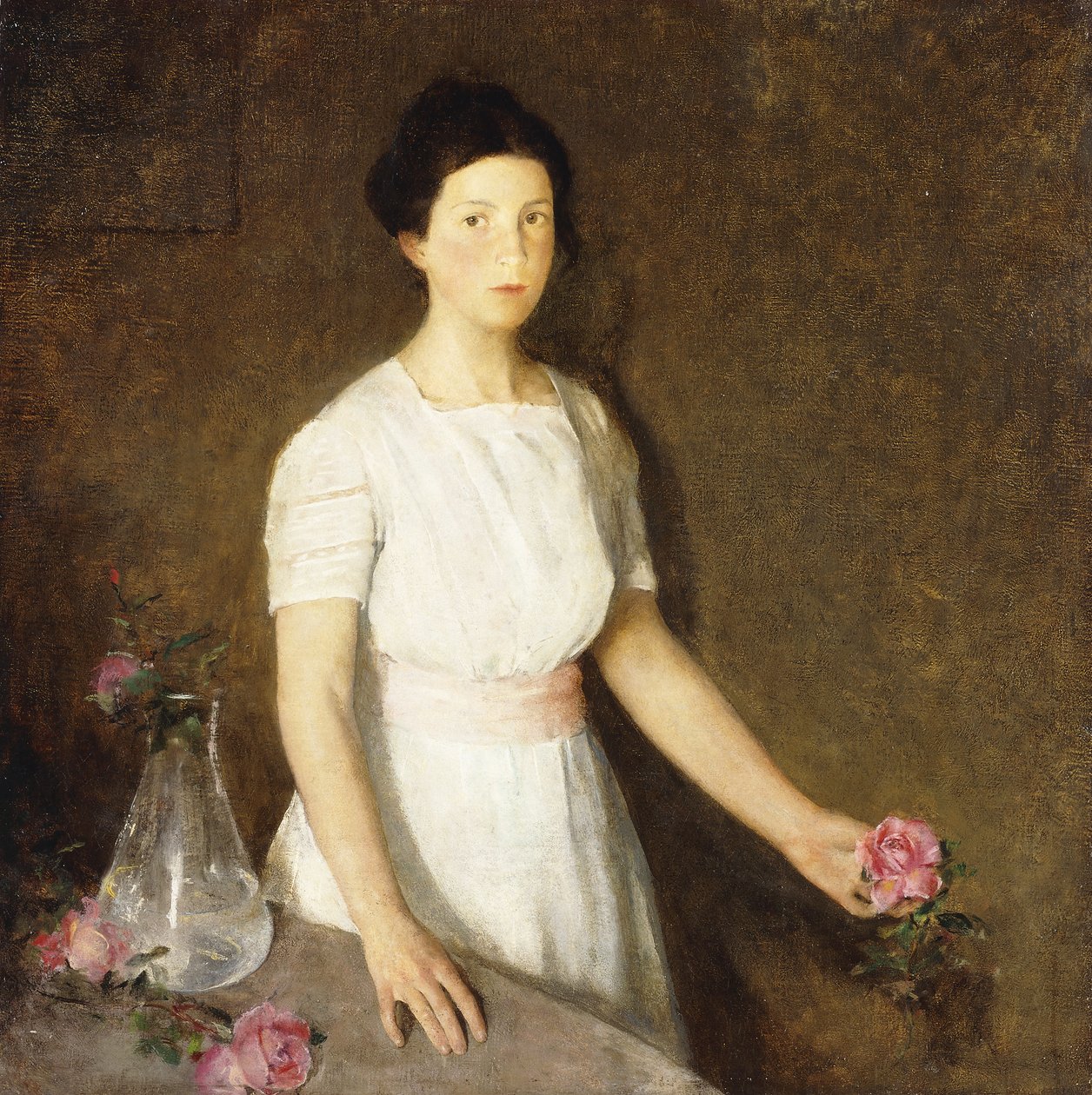 Dziewczyna z czerwoną różą autorstwa Charles Webster Hawthorne