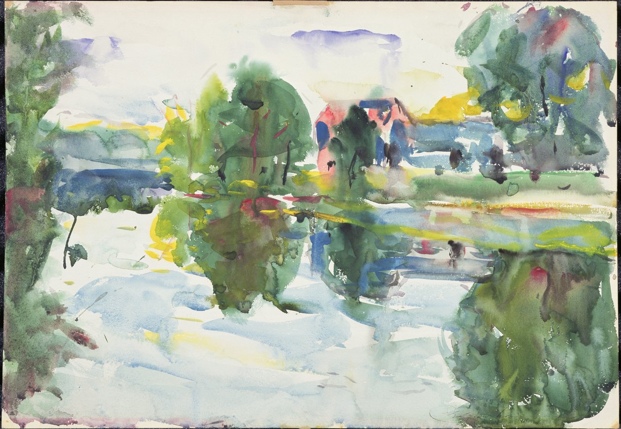 Refleksje, słoneczny poranek, New Hampshire (akwarela na papierze) autorstwa Charles Webster Hawthorne