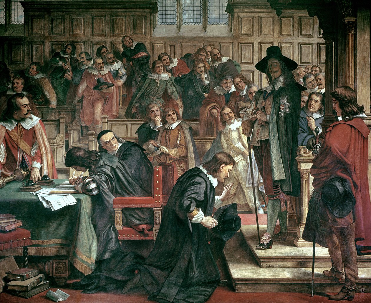 Próba aresztowania 5 członków Izby Gmin przez Karola I, 1642, 1856-66 autorstwa Charles West Cope