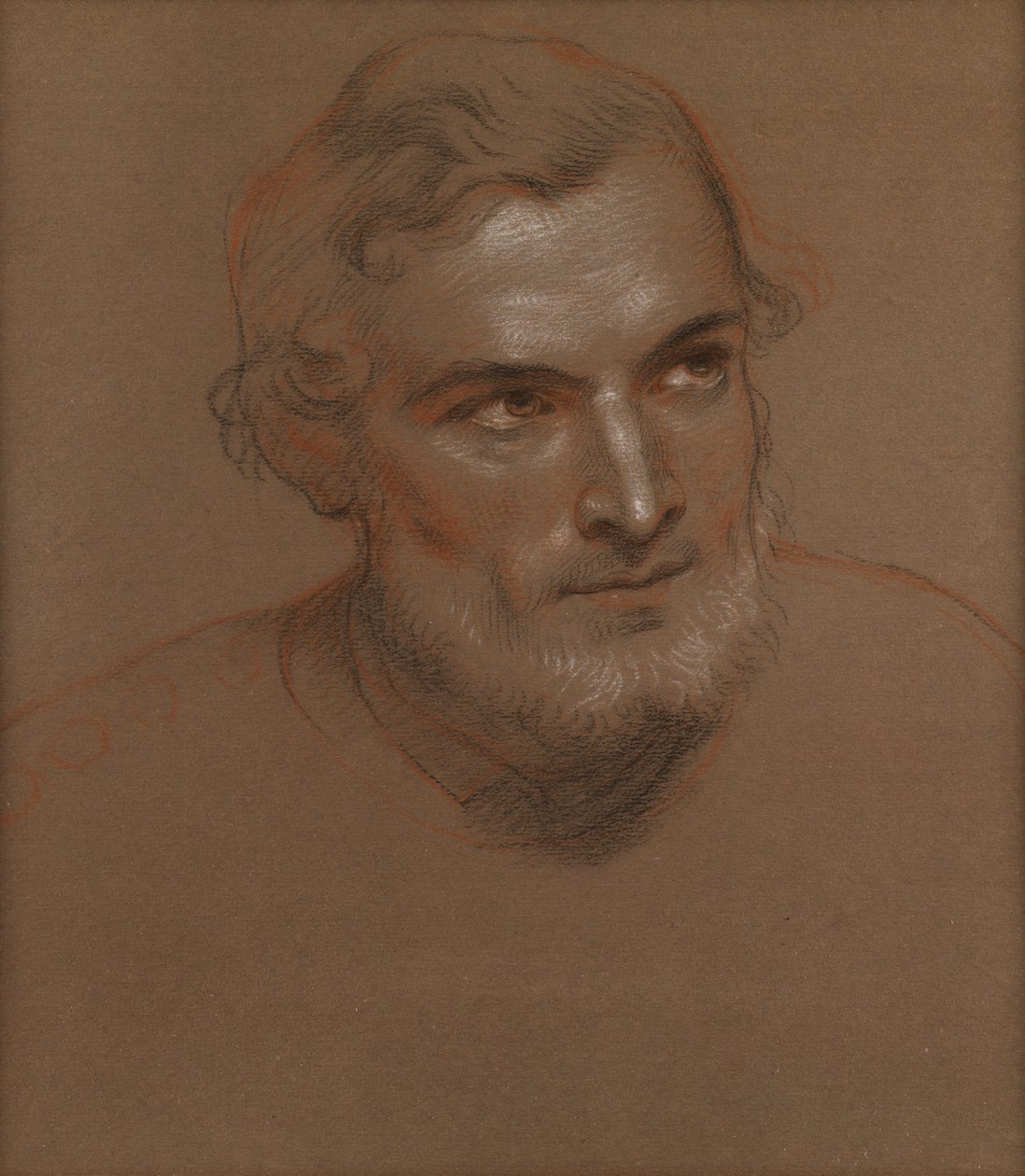 Głowa mężczyzny (Kreda) autorstwa Charles West Cope