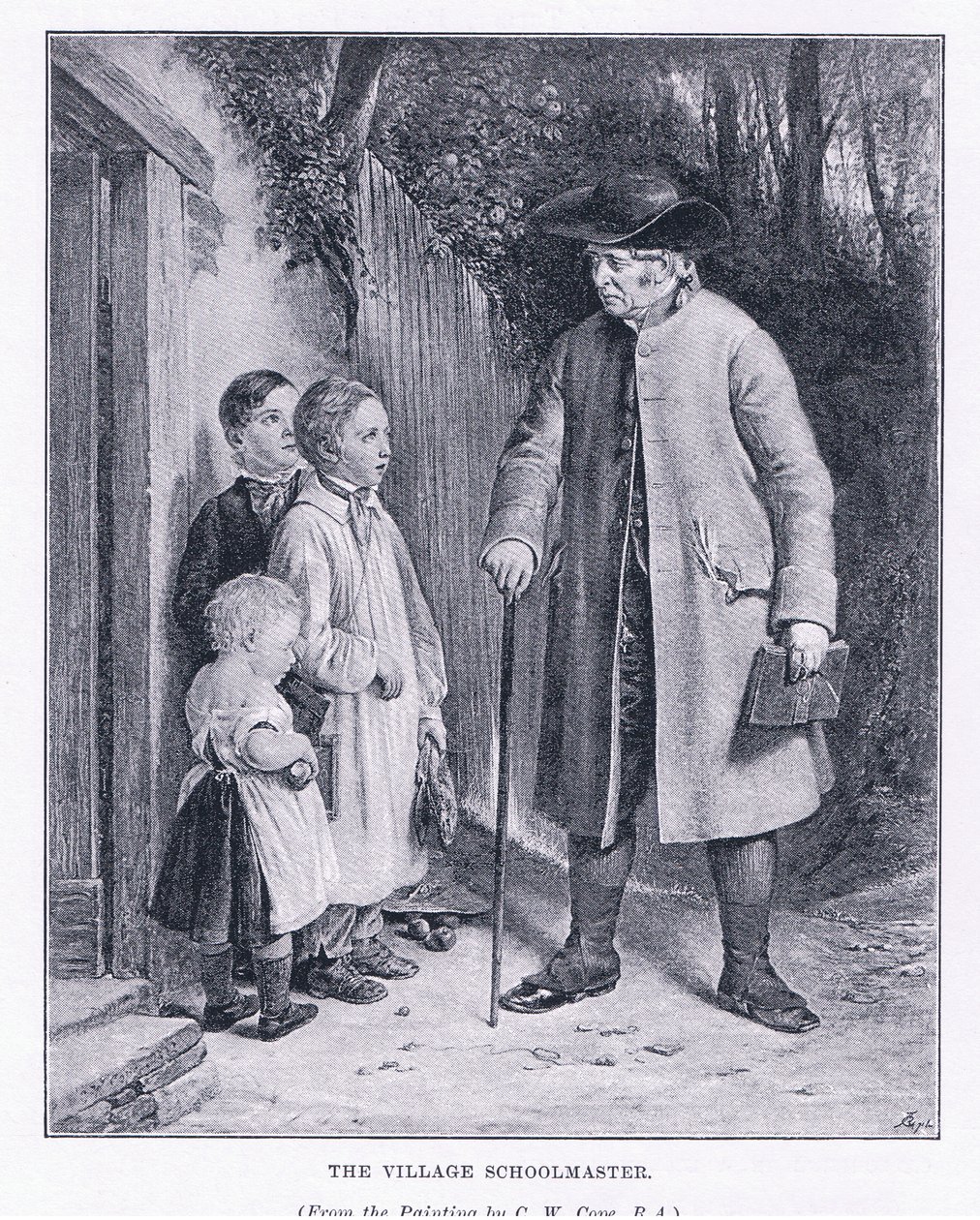 Nauczyciel wsi, z The Magazine of Art 1893, Cassell and Company autorstwa Charles West Cope