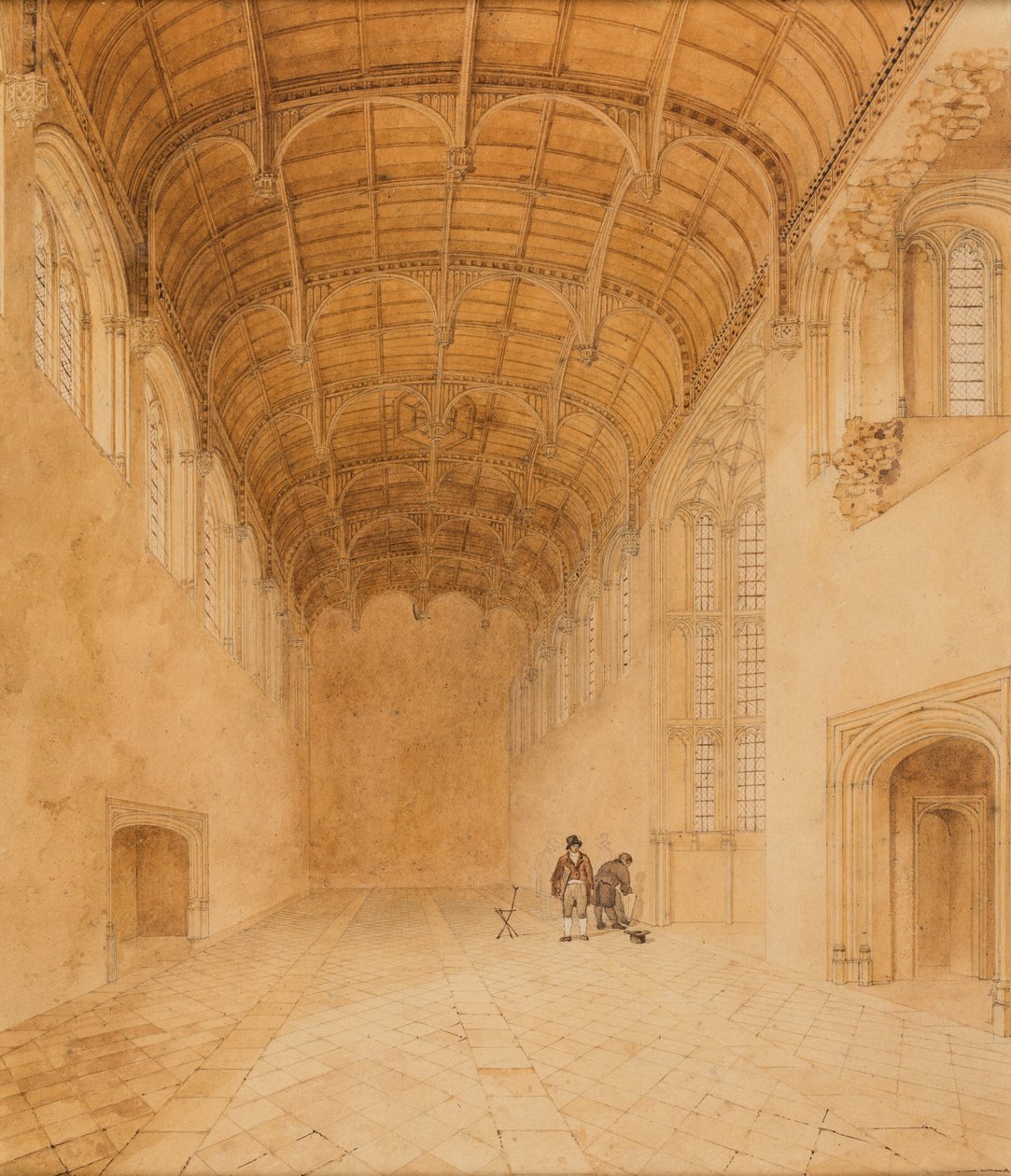 Crosby Hall (nr 2), ok. 1818 (akwarela na papierze) autorstwa Charles Wild