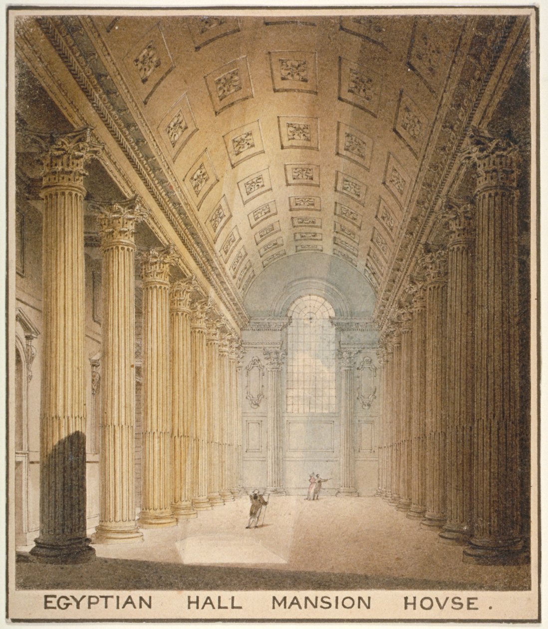Widok wnętrza sali egipskiej, Mansion House, City of London, 1820 autorstwa Charles Wild