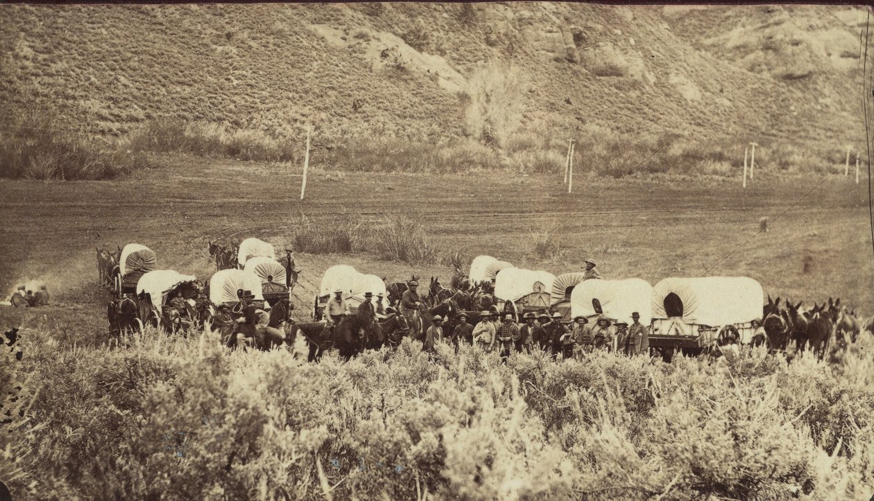 Pociąg emigrantów Mormonów, Kanion Echa 1870. autorstwa Charles William Carter