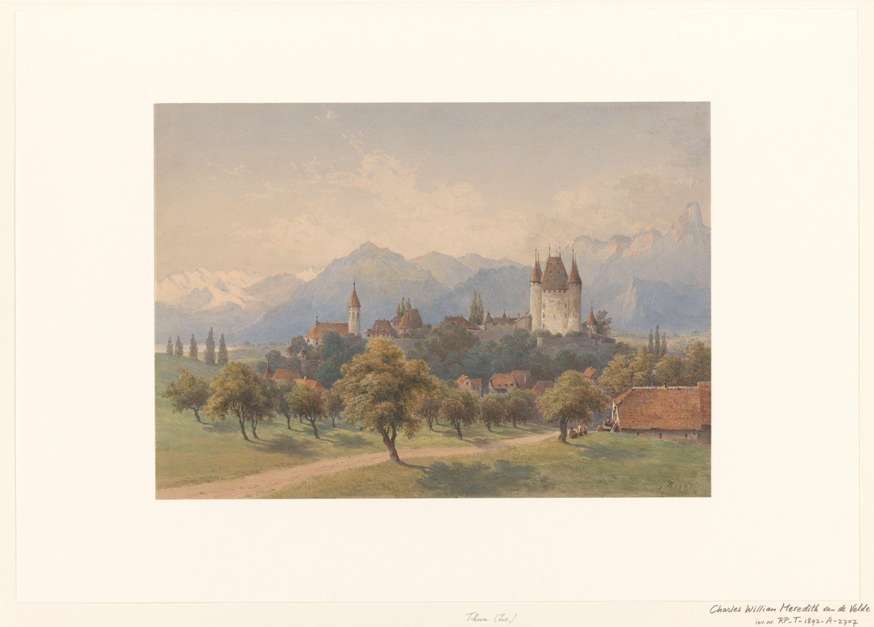 Widok Thun, Szwajcaria autorstwa Charles William Meredith van de Velde