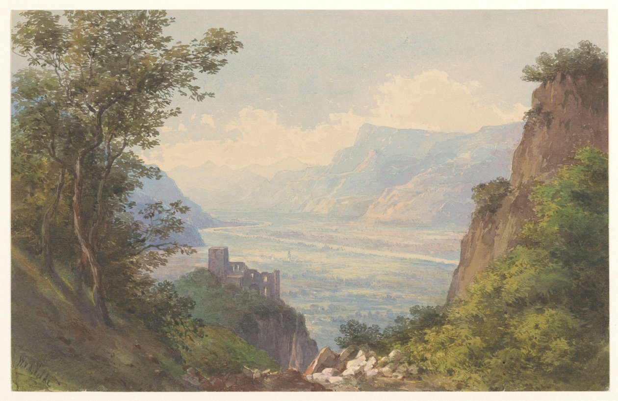 Widok na dolinę Meran w Tyrolu autorstwa Charles William Meredith van de Velde