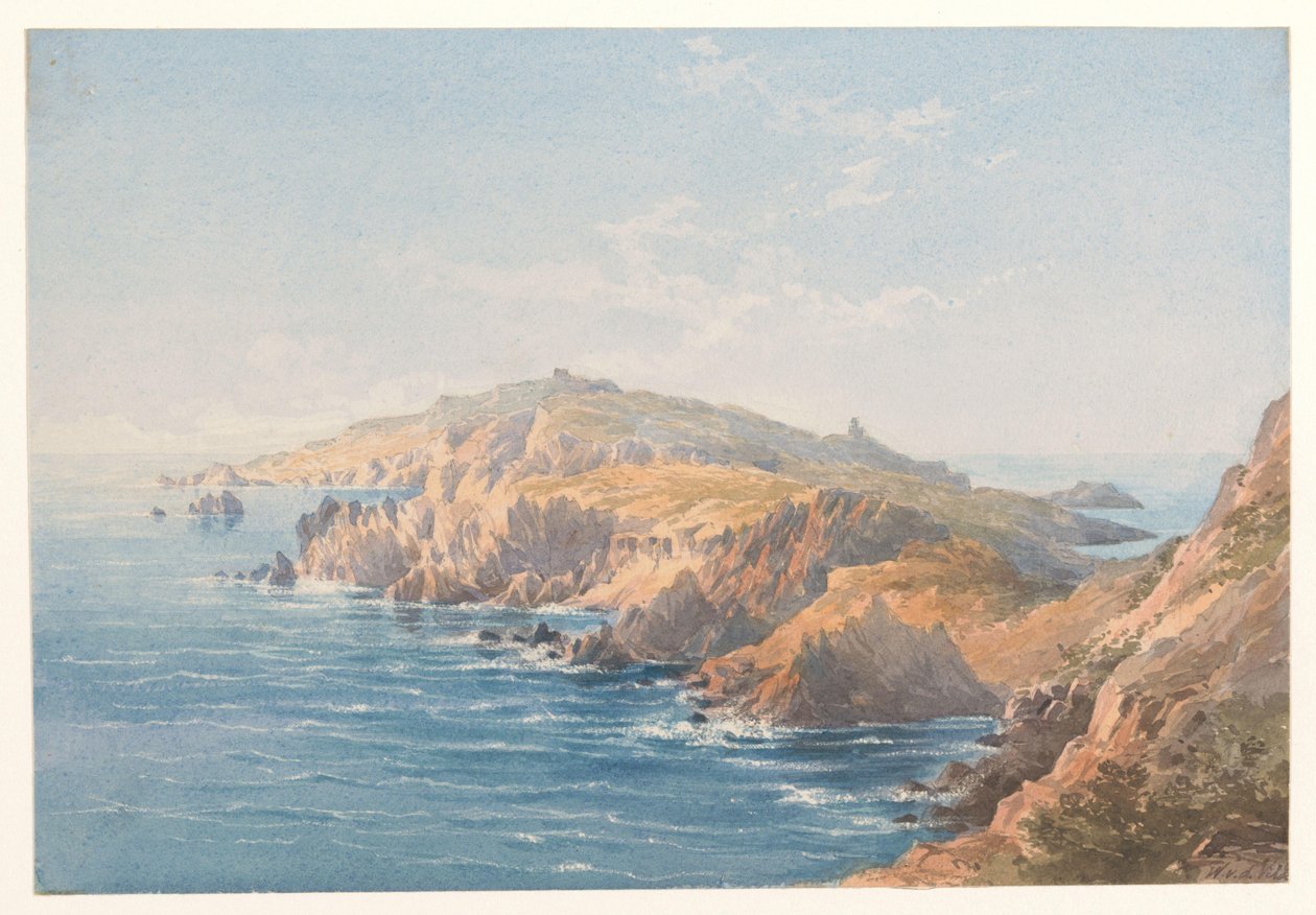 Krajobraz wybrzeża na Korsyce autorstwa Charles William Meredith van de Velde