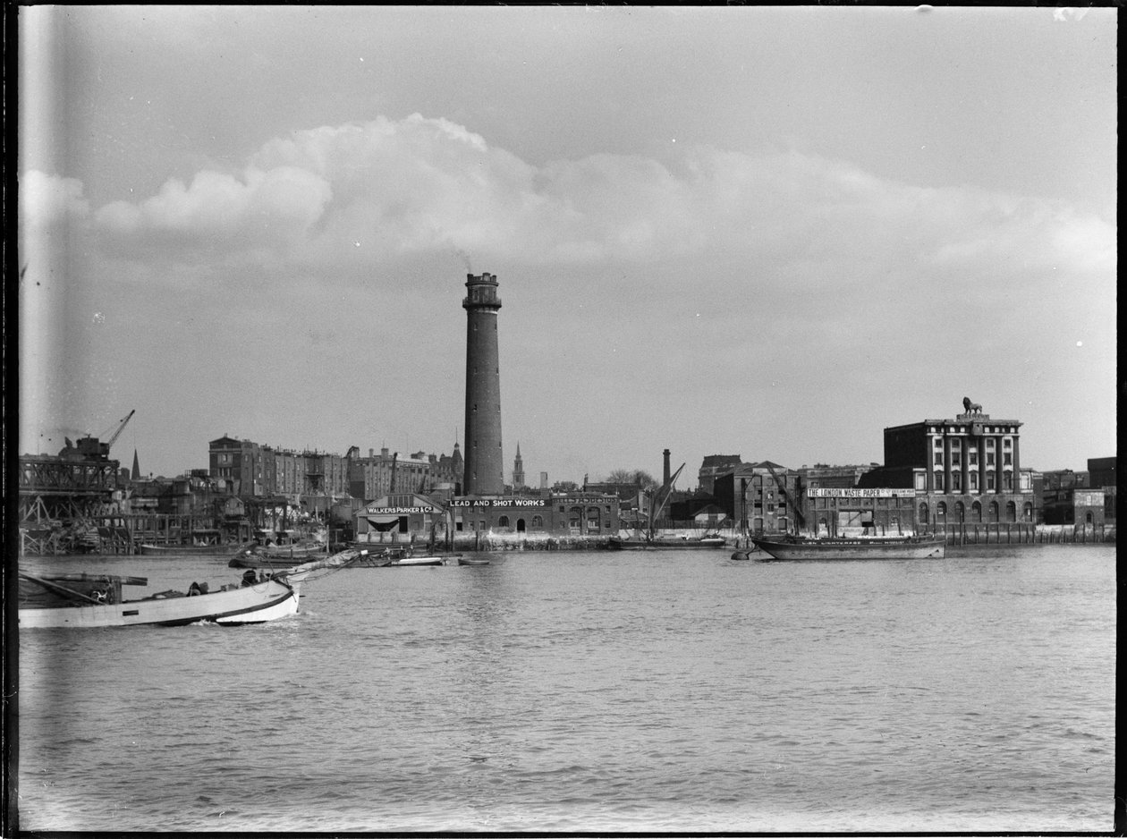 Shot Tower and Lead Works, Belvedere Road, Lambeth, Greater London Authority, 1936. autorstwa Charles William Prickett