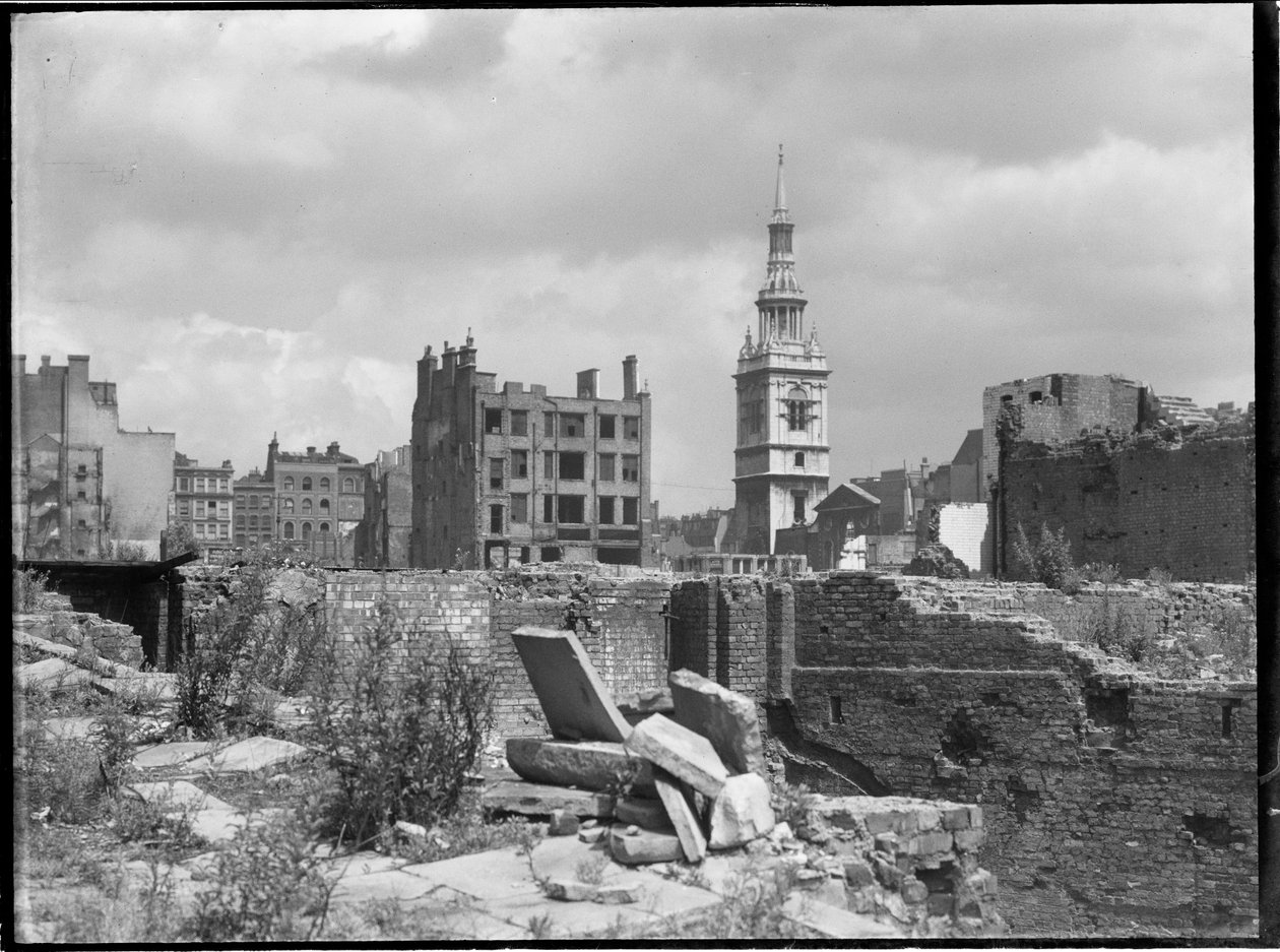 Kościół St Mary-le-Bow, Cheapside, City and County of the City of London, GLA, 1941-1945. autorstwa Charles William Prickett