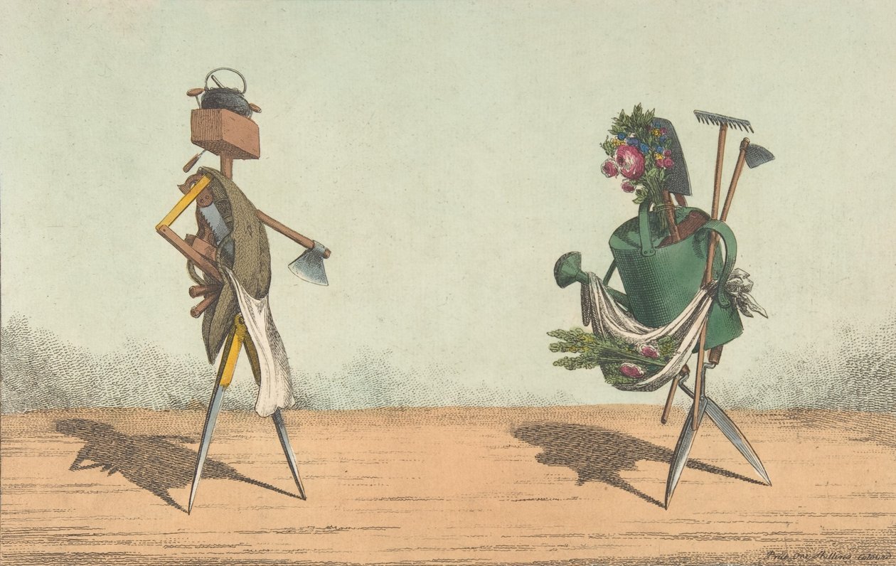 Maszyny Animowane, Pl. 1, Dedykowany stolarzom i ogrodnikom Wielkiej Brytanii, 1811. autorstwa Charles Williams