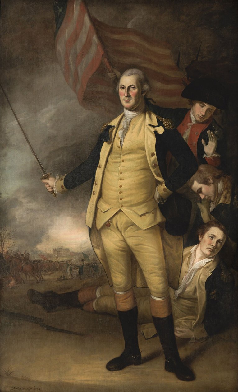 George Washington w bitwie pod Princeton autorstwa Charles Willson Peale