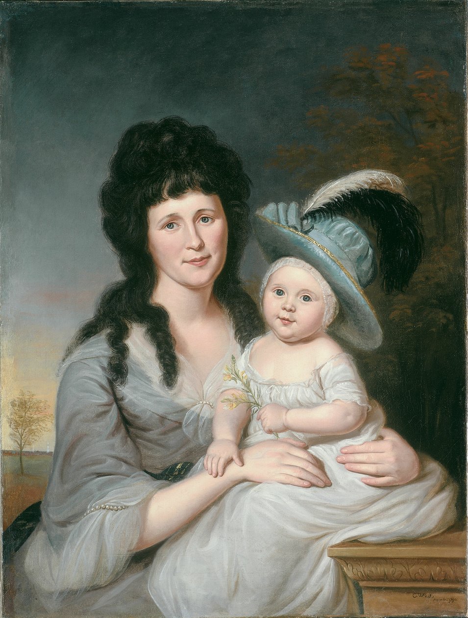 Pani John Nicholson Hannah Duncan i John Nicholson Jr., 1790. autorstwa Charles Willson Peale