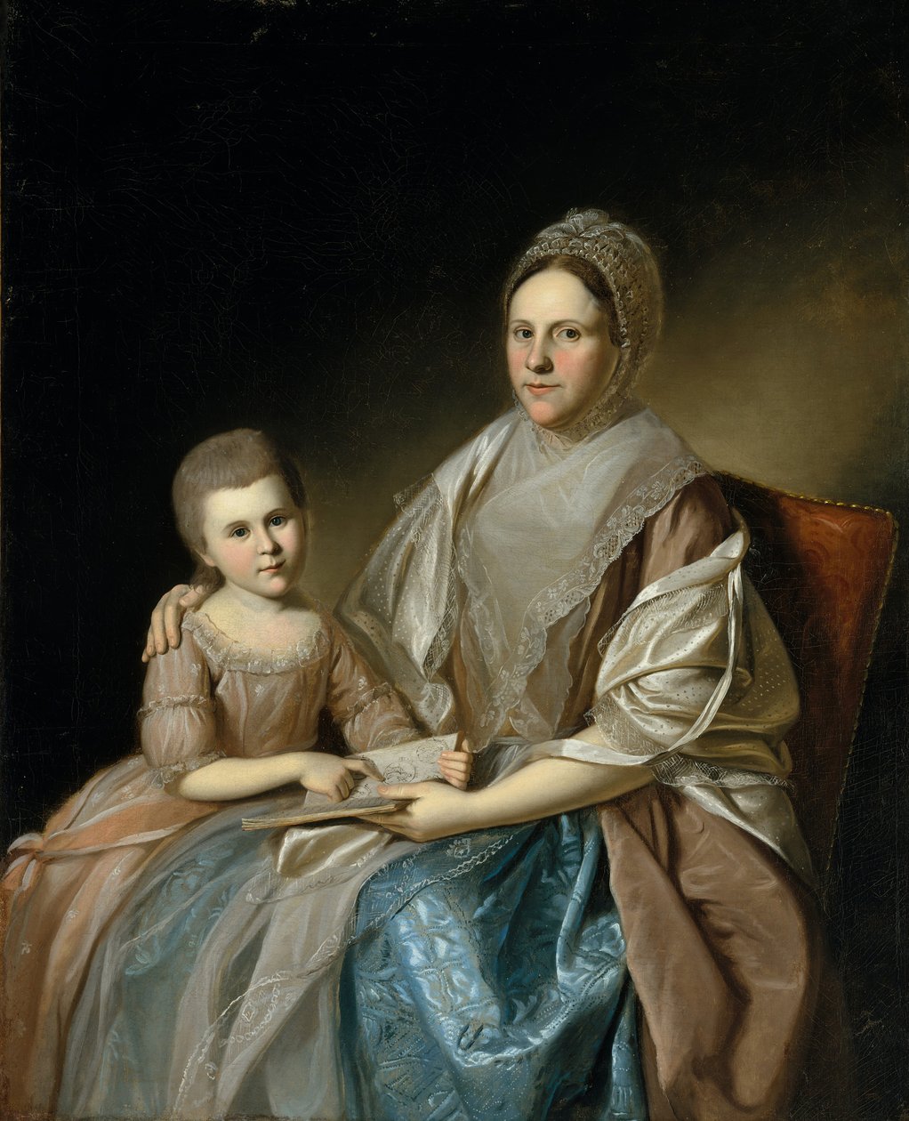 Pani Samuel Mifflin i jej wnuczka Rebecca Mifflin Francis, 1777-80. autorstwa Charles Willson Peale