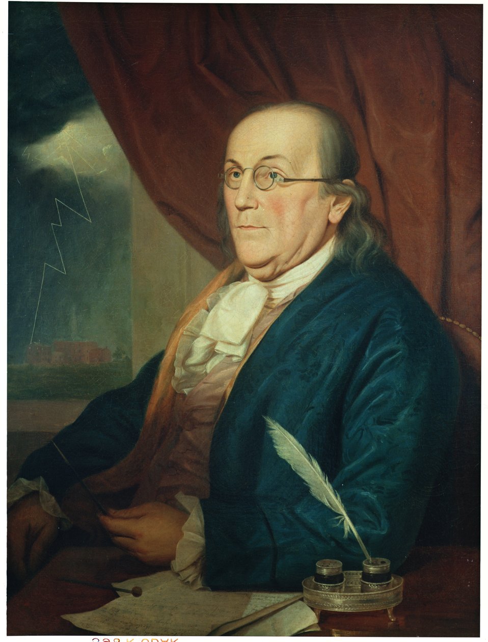 Portret Benjamina Franklina (1706-90) 1789 autorstwa Charles Willson Peale