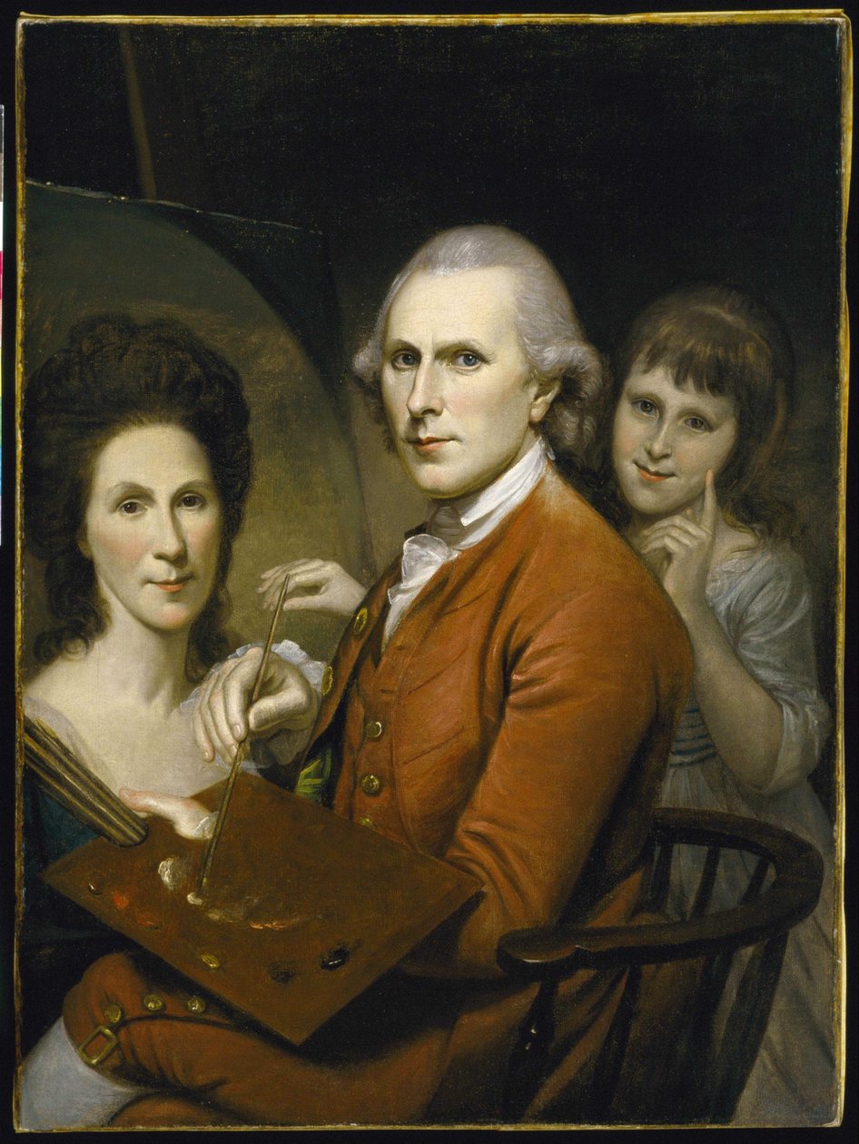 Autoportret z Angeliką i portret Racheli autorstwa Charles Willson Peale