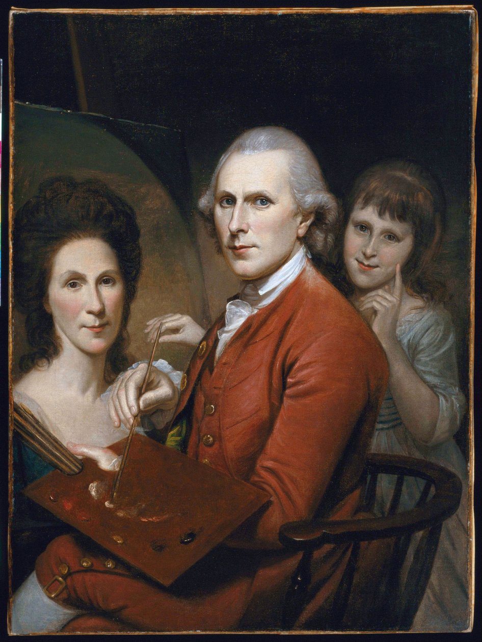 Autoportret z Angeliką i Portret Racheli autorstwa Charles Willson Peale
