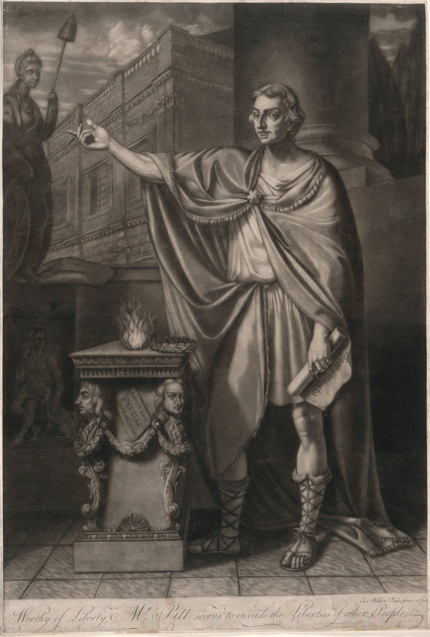 Pan Pitt, godny wolności, nie pozwala sobie na naruszanie swobód innych ludzi autorstwa Charles Willson Peale