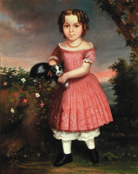 Portret dziecka głaszczącego kota autorstwa Charles Winter
