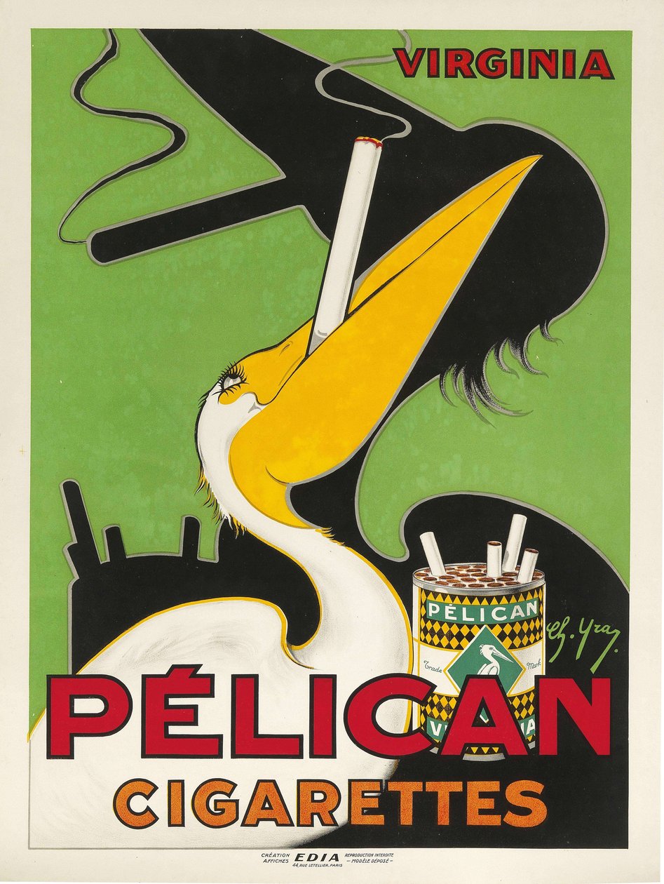 Pelikan papierosy 1930. autorstwa Charles Yray