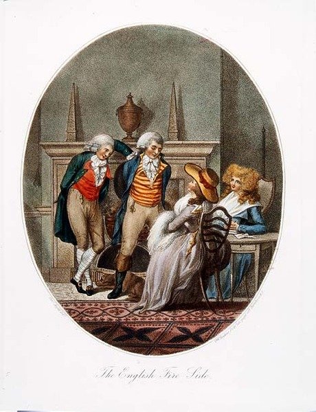 The English Fire Side, grawerowane przez P.W. Tomkins (1760-1840) (akwatinta) (patrz także 64847, 64848 i 64849) autorstwa Charles after Ansell