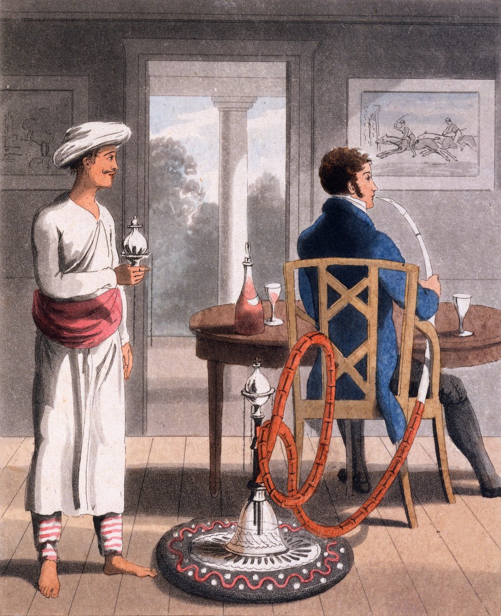 Dżentelmen z sziszą, czyli nosiciel fajki, 1813 autorstwa Charles d Oyly