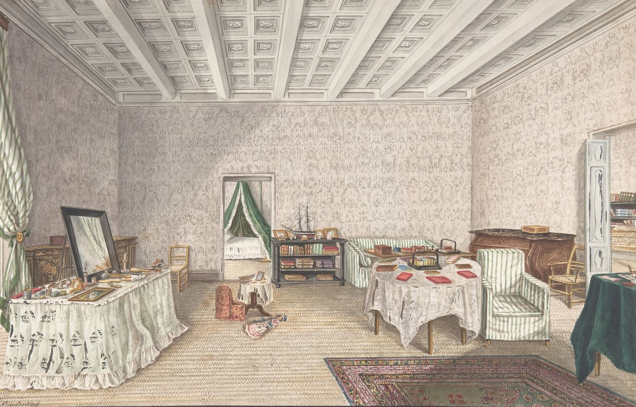 Projekt wnętrz, ca. 1830. autorstwa Charles de Brocktorff