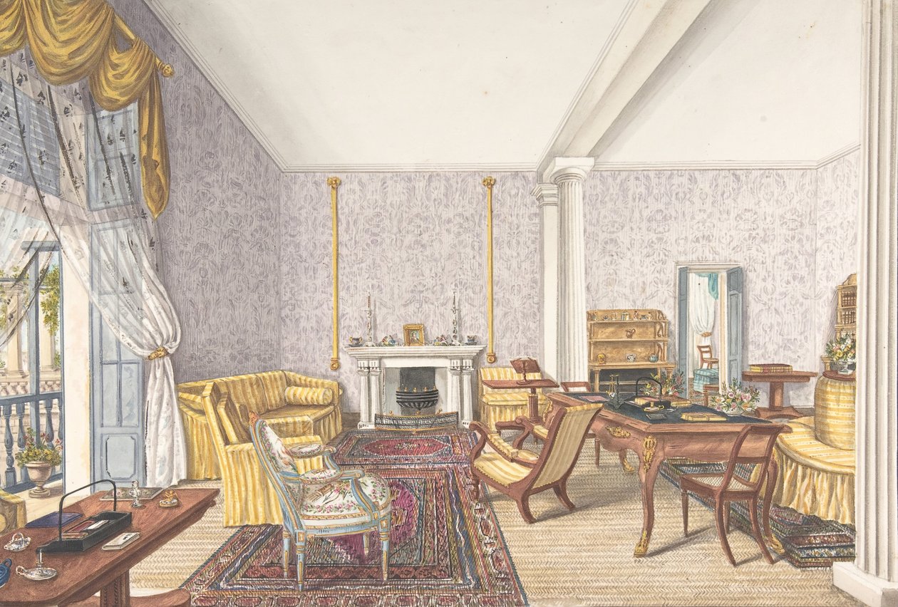 Projekt do wnętrz, ca. 1830. autorstwa Charles de Brocktorff