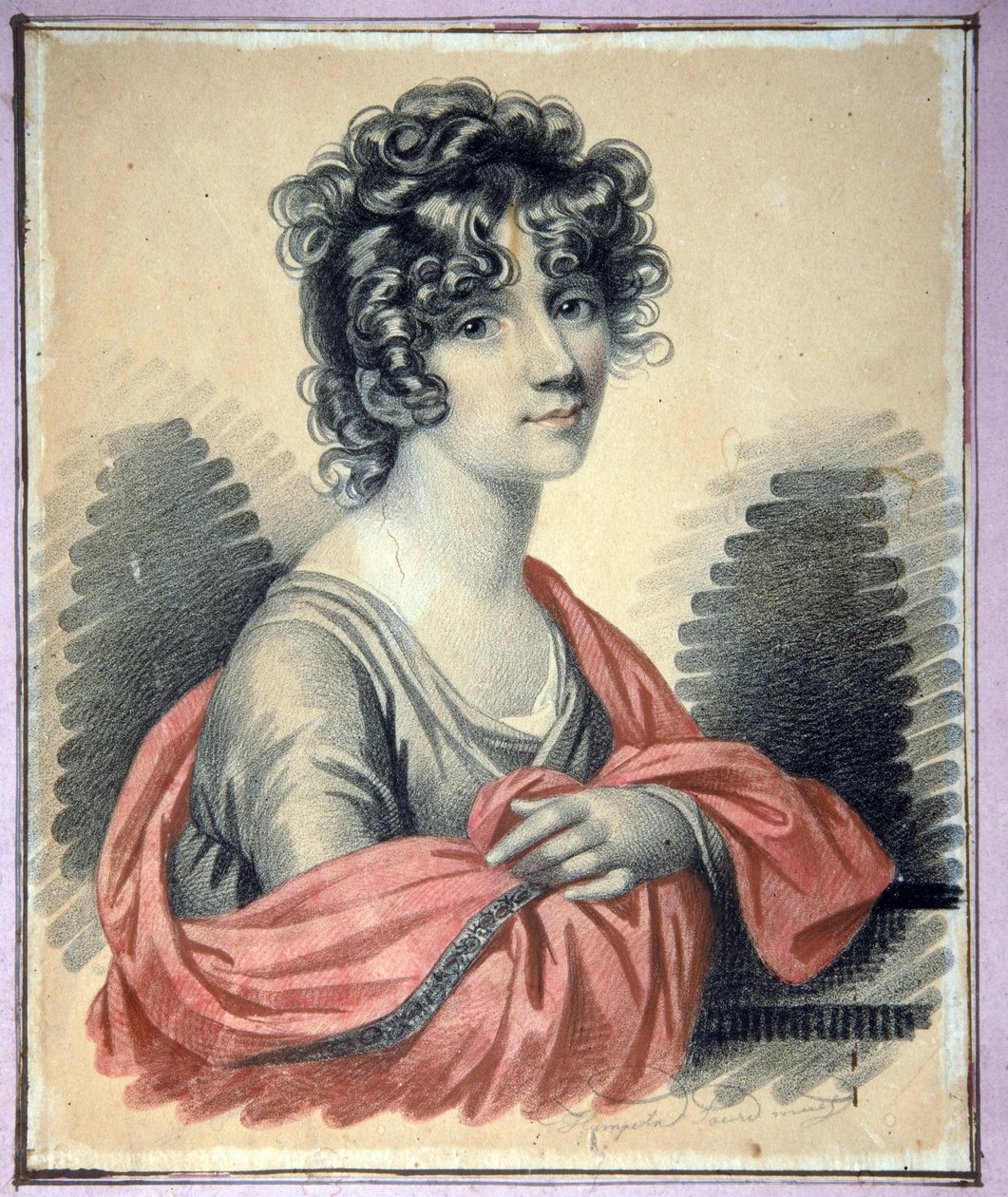 Portret hrabiny Warwary Iwanowny Golicyny (?-1804), z domu Shipovej - Dzieło Carla von Hampelna (1794 po 1880), węgiel, pastel i sangwina na tekturze (25x22 cm), ok. 1820 - (Portret hrabiny Warwary Iwanowny Golicyna , ur. Shipova, węgiel drzewny, autorstwa Charles de Hampeln