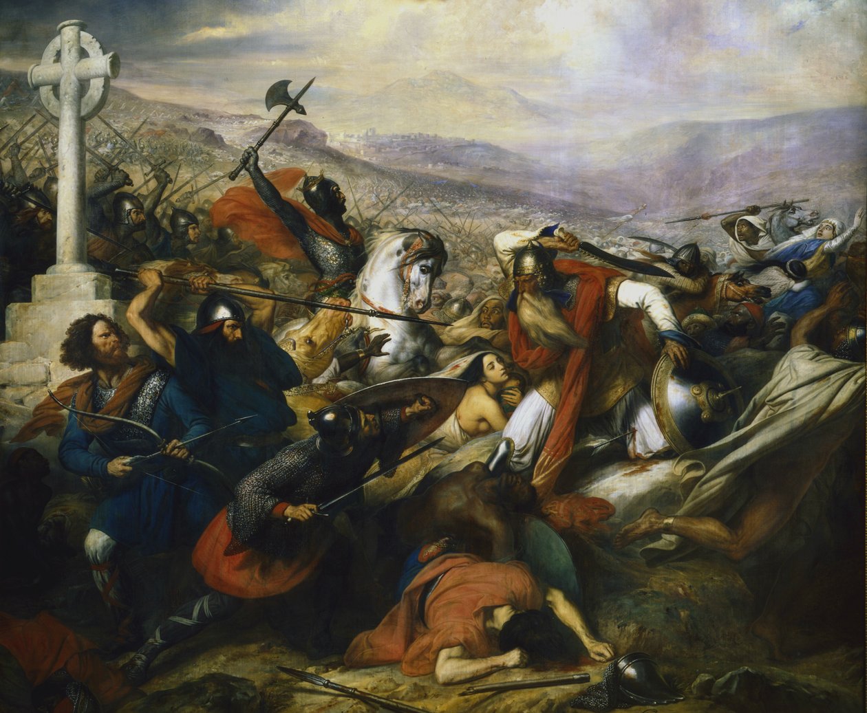 Karol Martel w bitwie pod Tours , 1837. autorstwa Charles de Steuben
