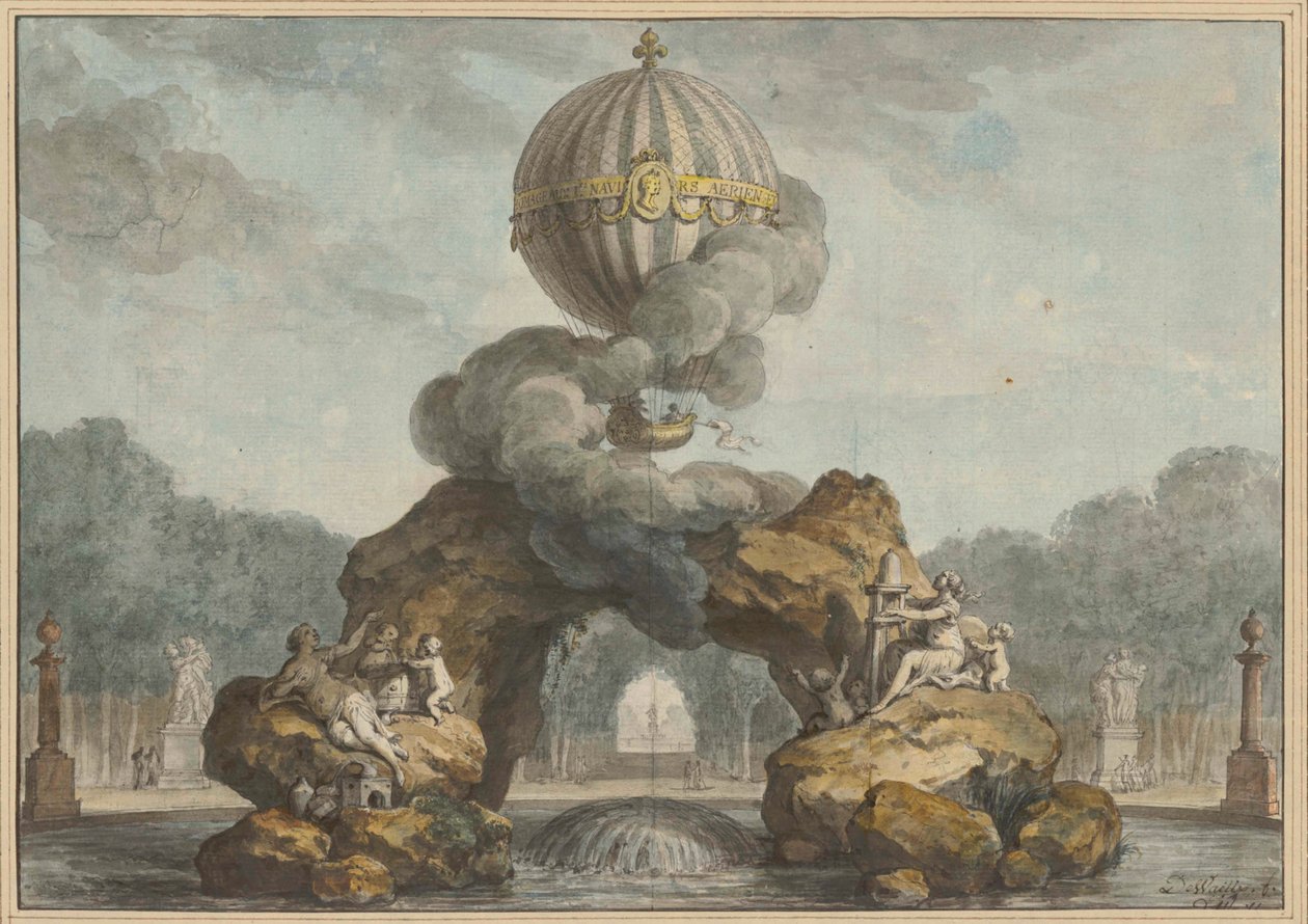 Projekt dekoracji fontanny z Charlière, 1783. autorstwa Charles de Wailly