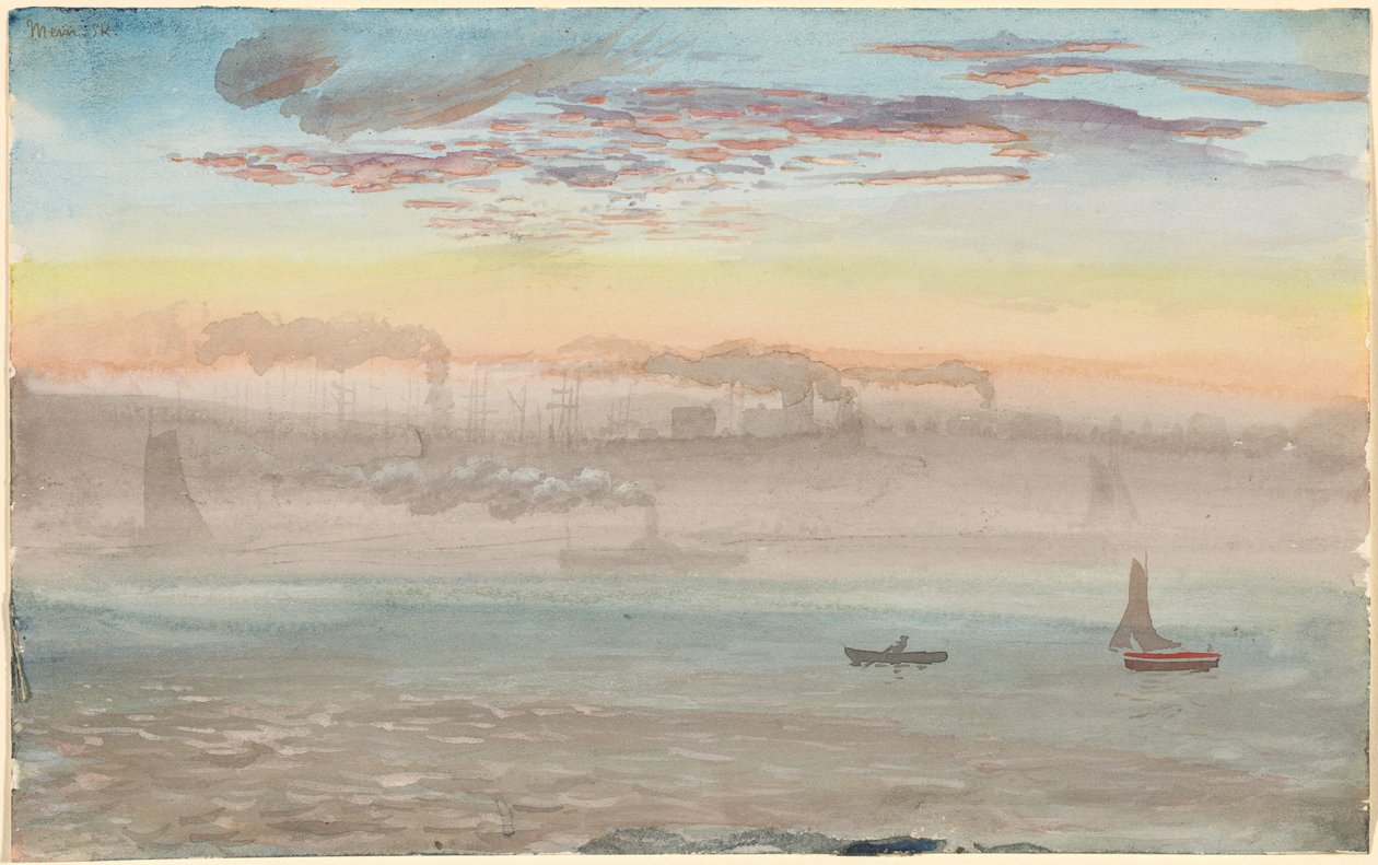 East River, wschód słońca autorstwa Charles de Wolf Brownell