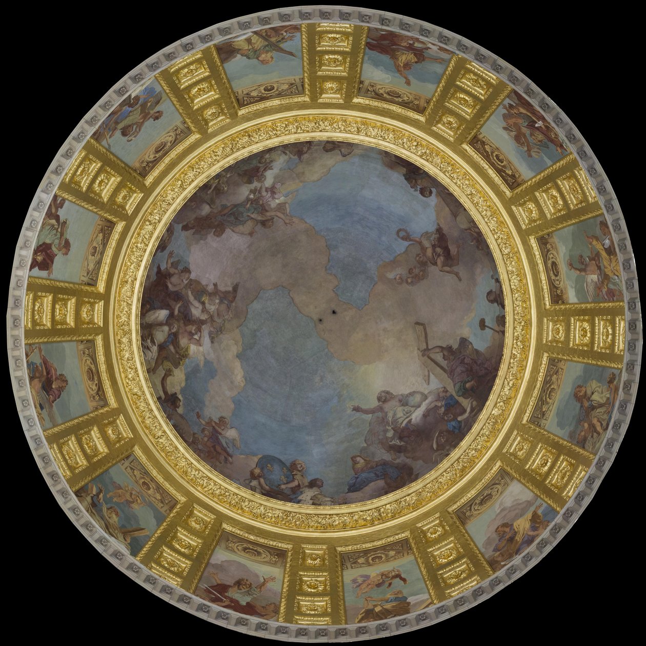 Święty Ludwik w chwale. 1702-1707 (fresk) autorstwa Charles de la Fosse