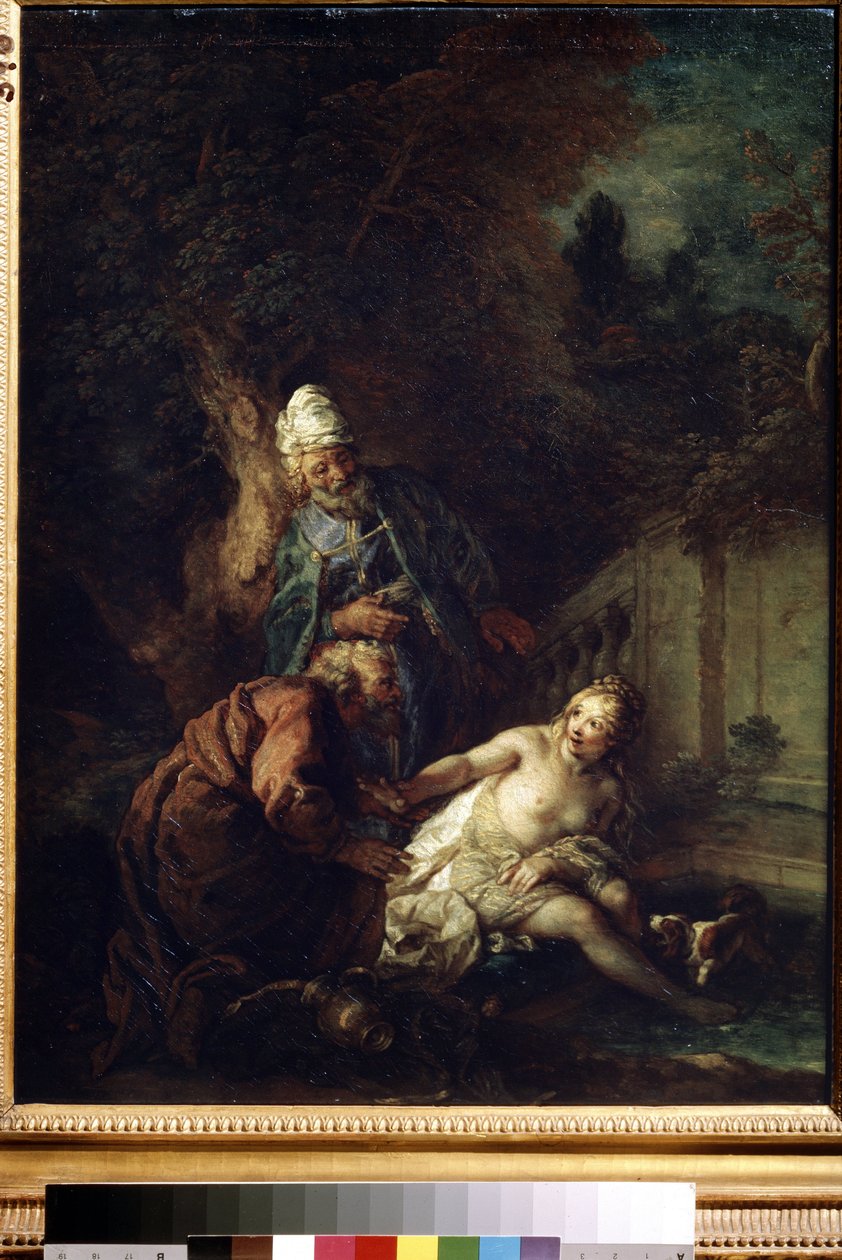 Zuzanna i Starszyzna. Obraz Charlesa de La Fosse (1636-1716), po 1700. Olej na płótnie. Sztuka barokowa. Muzeum Sztuk Pięknych, Puszkin, Moskwa autorstwa Charles de la Fosse