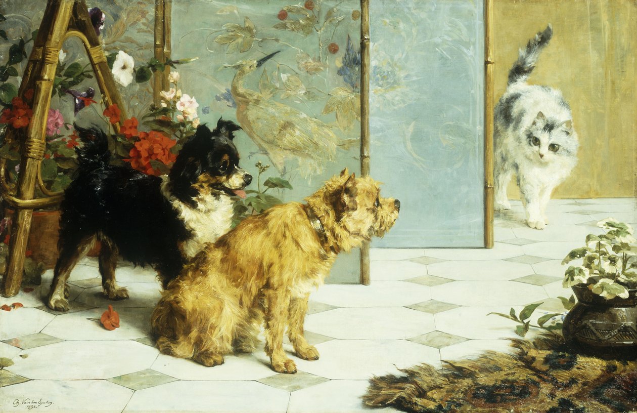 Zabawni przyjaciele, 1892 autorstwa Charles van den Eycken