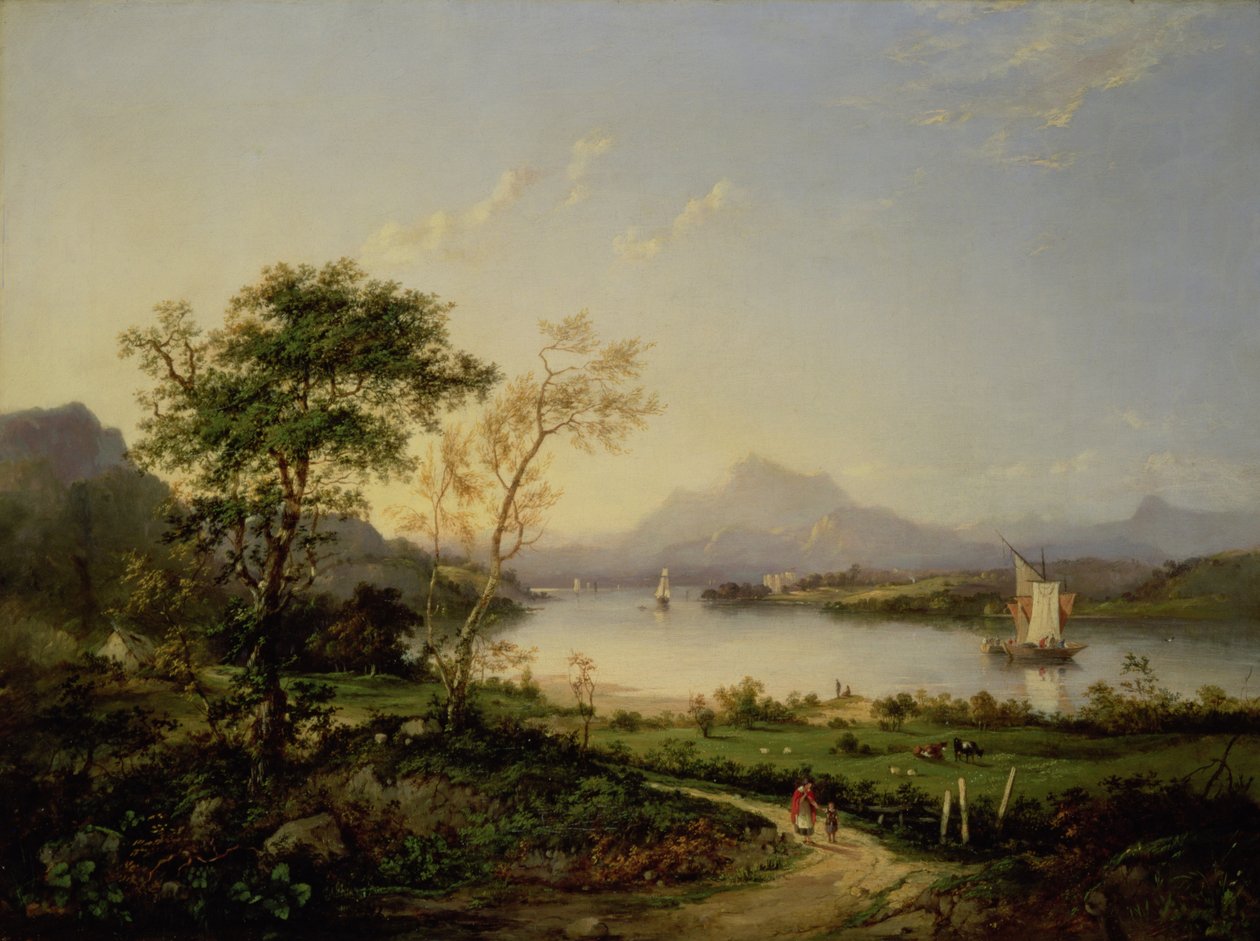 Widok z zamku Elcho, w kierunku Ben Lawers autorstwa Charlotte Nasmyth