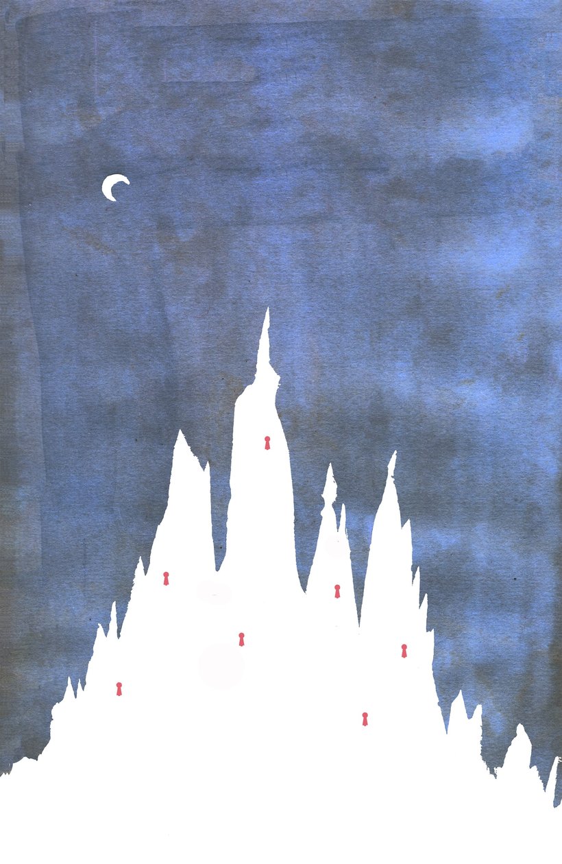 Zamek Sinobrodego, 2013 (atrament i cyfra) autorstwa Charlotte Orr