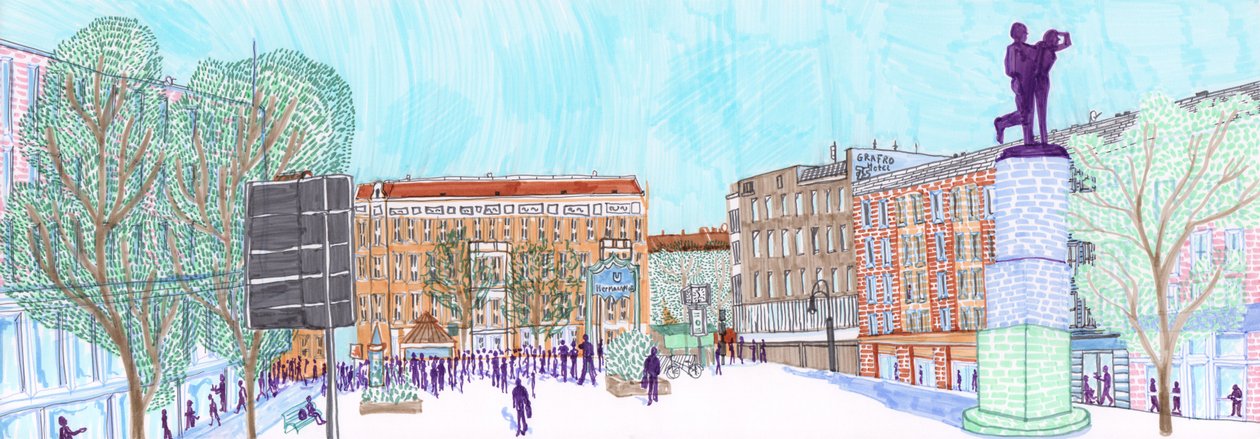 Hermannplatz, 2017 (pędzelki) autorstwa Charlotte Orr