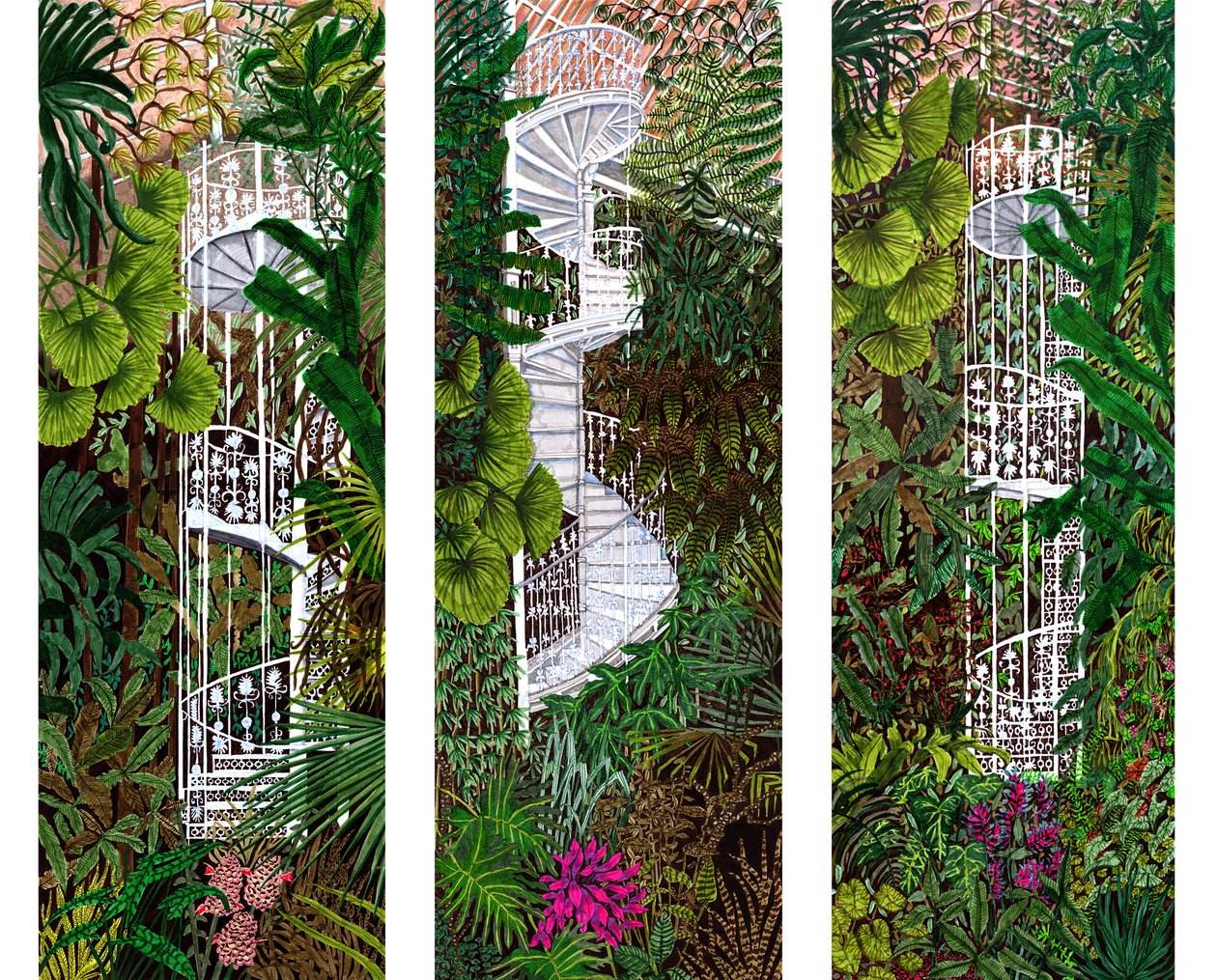 Kompilacja Kew Gardens, 2020 (pędzelki na papierze) autorstwa Charlotte Orr