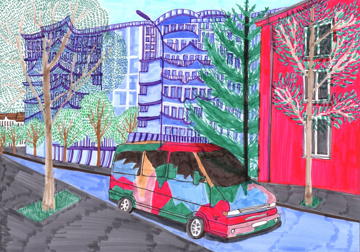 Koloniestraße, Ślub, 2017 (pędzelki) autorstwa Charlotte Orr